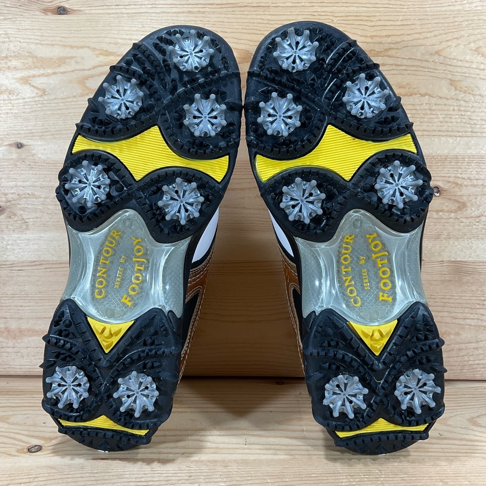 FootJoy Contour Series Saddle Golf Shoes 
# 54024
Men’s 8.5 M 
White Brown Black - Picture 8 of 9